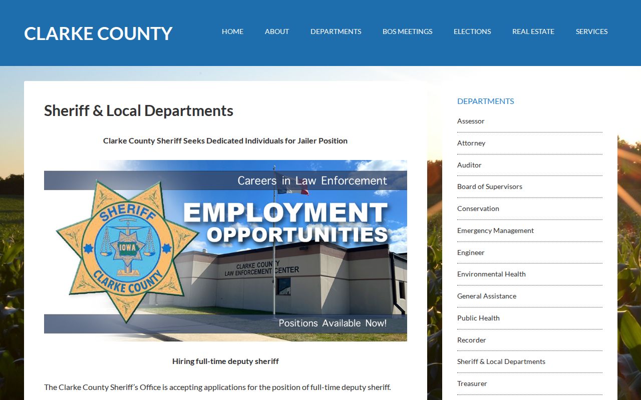 Clarke County official sheriff and local law-enforcement departments page